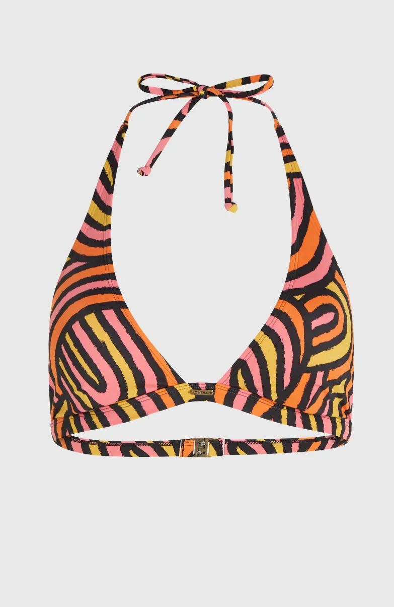 Marga Bikinitop | Orange Rainbow Stripe