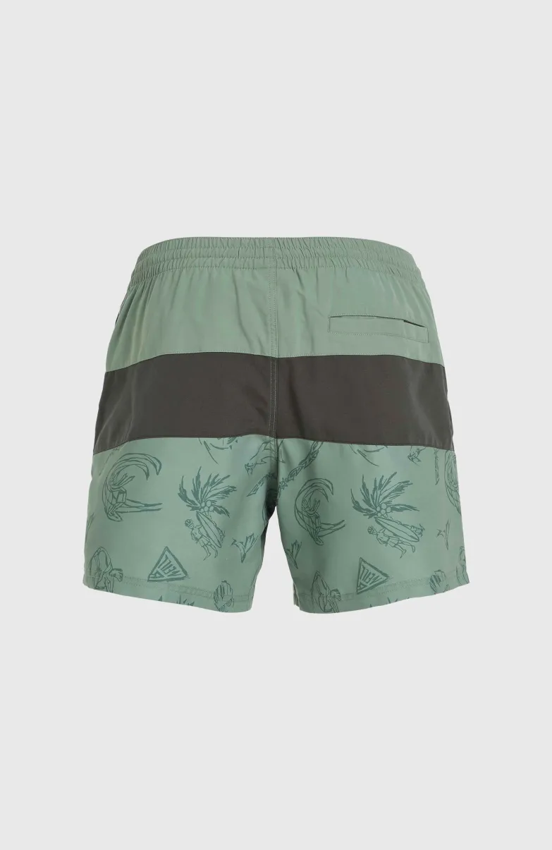 Mix And Match Cali Block 15" Zwembroek | Green Vintage Surfer