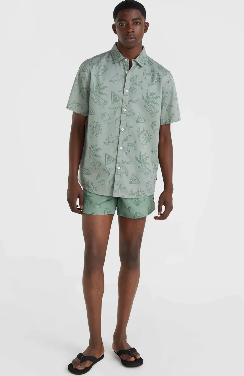 Mix And Match Cali Block 15" Zwembroek | Green Vintage Surfer