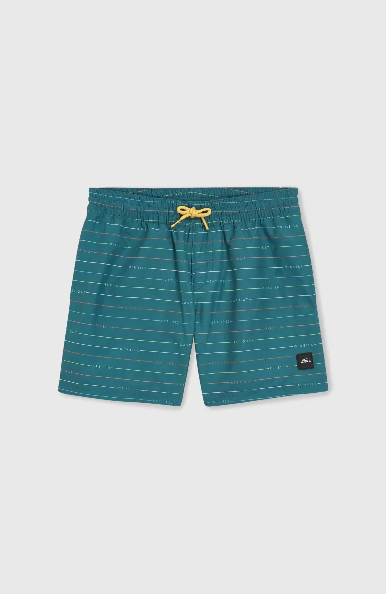 Mix And Match Cali First 13" Zwembroek | Lily Pad First Name Stripe