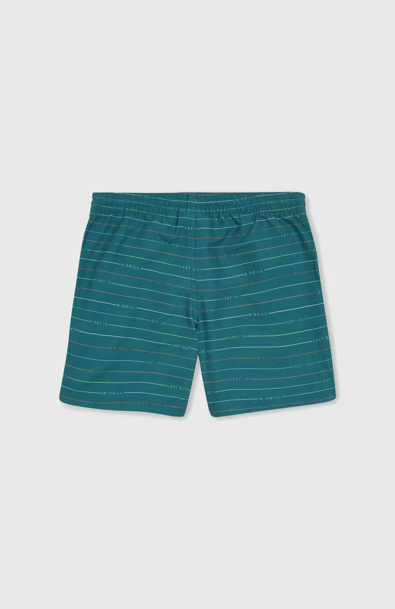 Mix And Match Cali First 13" Zwembroek | Lily Pad First Name Stripe