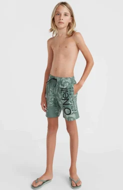 Mix And Match Cali Floral 14'' Zwembroek | Green Tonal Tropicana