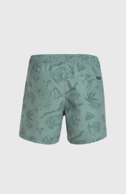 Mix And Match Cali Print 15'' Zwembroek | Green Vintage Surfer