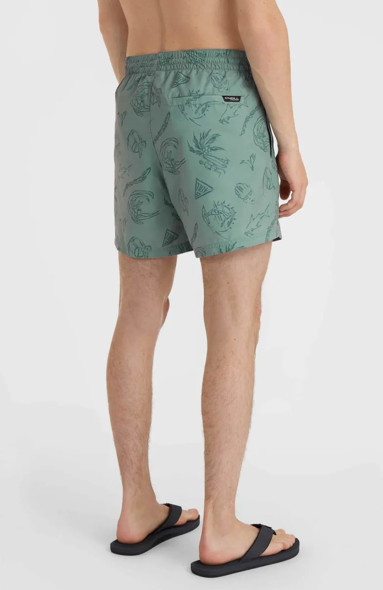 Mix And Match Cali Print 15'' Zwembroek | Green Vintage Surfer