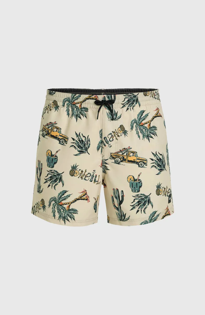 Mix And Match Cali Print 15'' Zwembroek | Beige Venice Beach