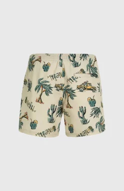 Mix And Match Cali Print 15'' Zwembroek | Beige Venice Beach