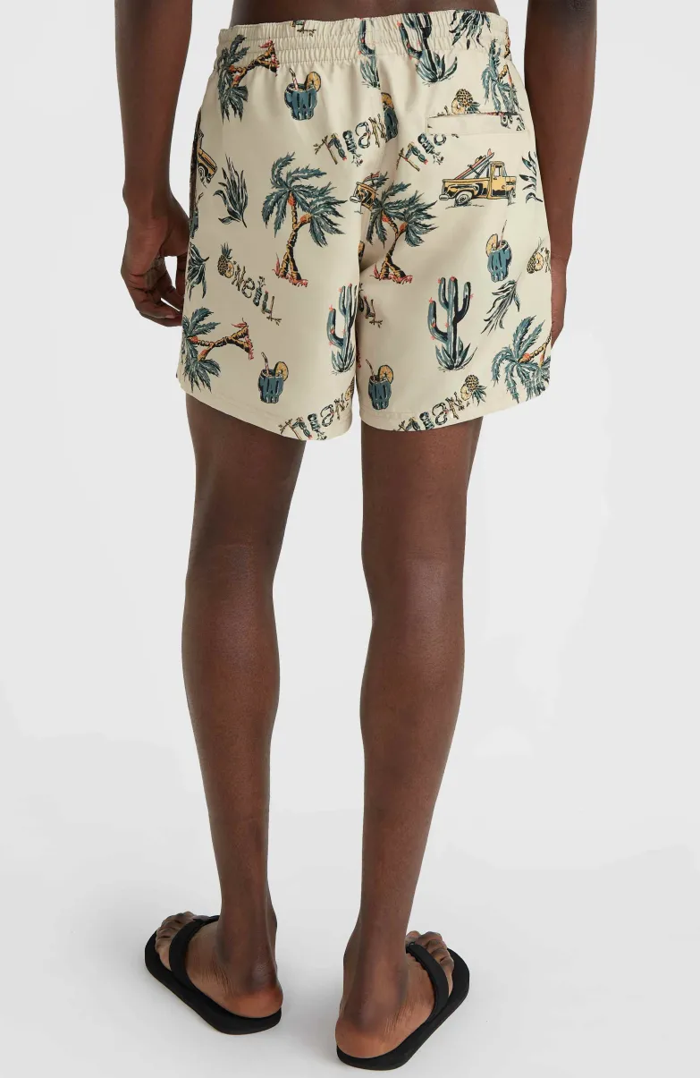 Mix And Match Cali Print 15'' Zwembroek | Beige Venice Beach