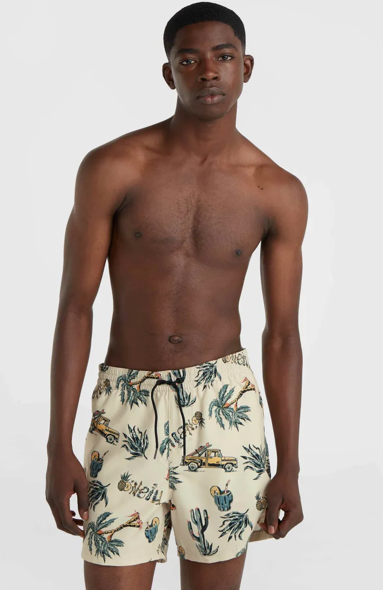 Mix And Match Cali Print 15'' Zwembroek | Beige Venice Beach