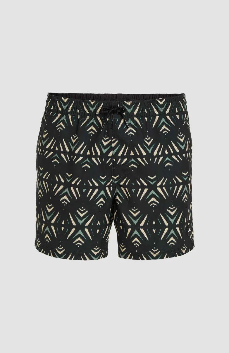 Mix And Match Cali Print 15'' Zwembroek | Black Fade IKAT