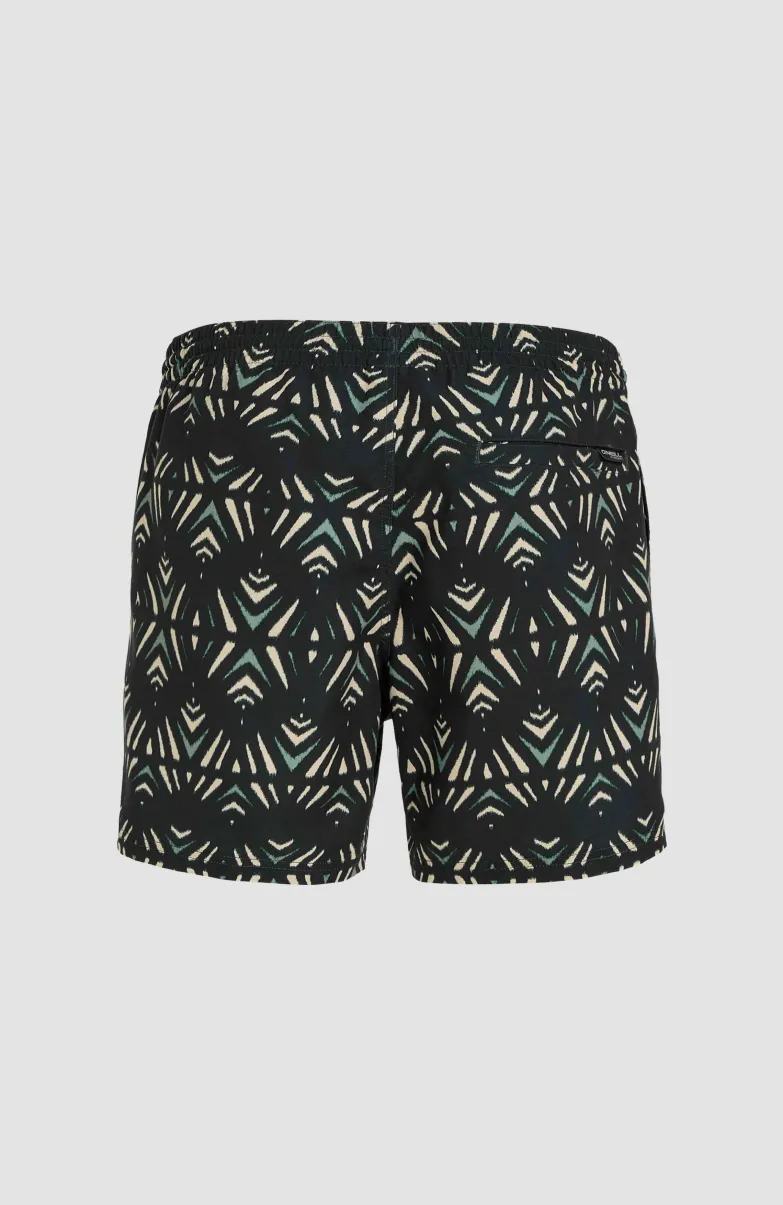 Mix And Match Cali Print 15'' Zwembroek | Black Fade IKAT
