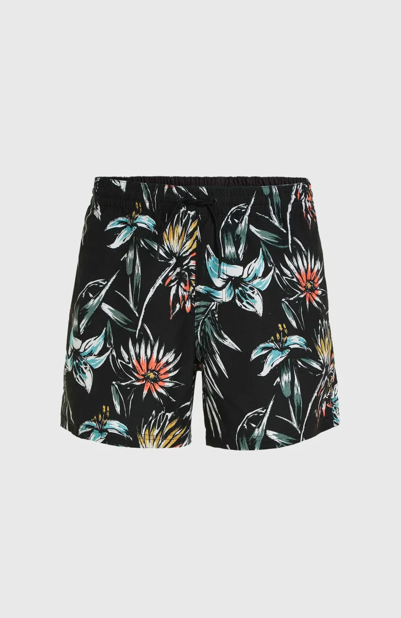 Mix And Match Cali Print 15'' Zwembroek | Black Tropicana