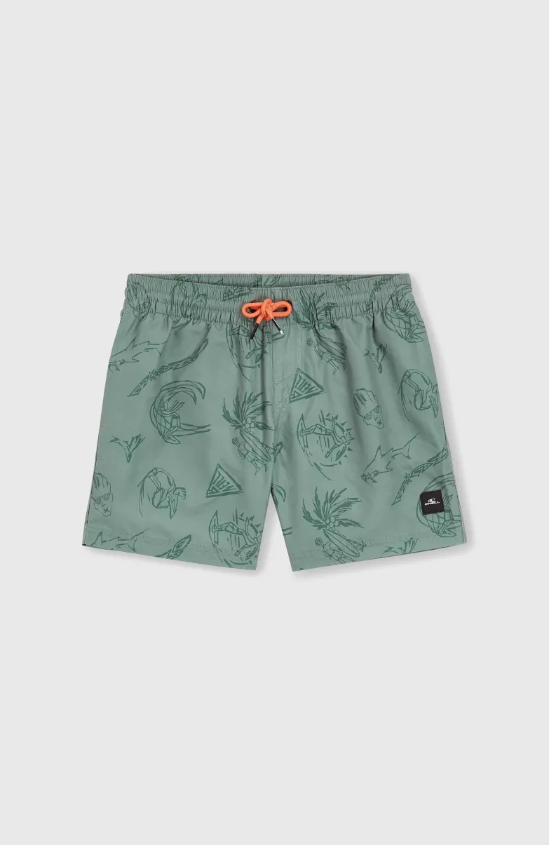 Mix And Match Cali Print 13'' Zwembroek | Green Vintage Surfer