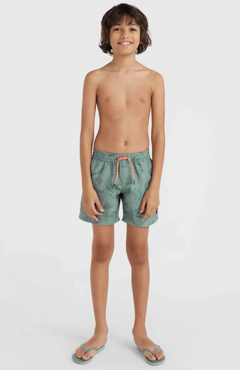 Mix And Match Cali Print 13'' Zwembroek | Green Vintage Surfer