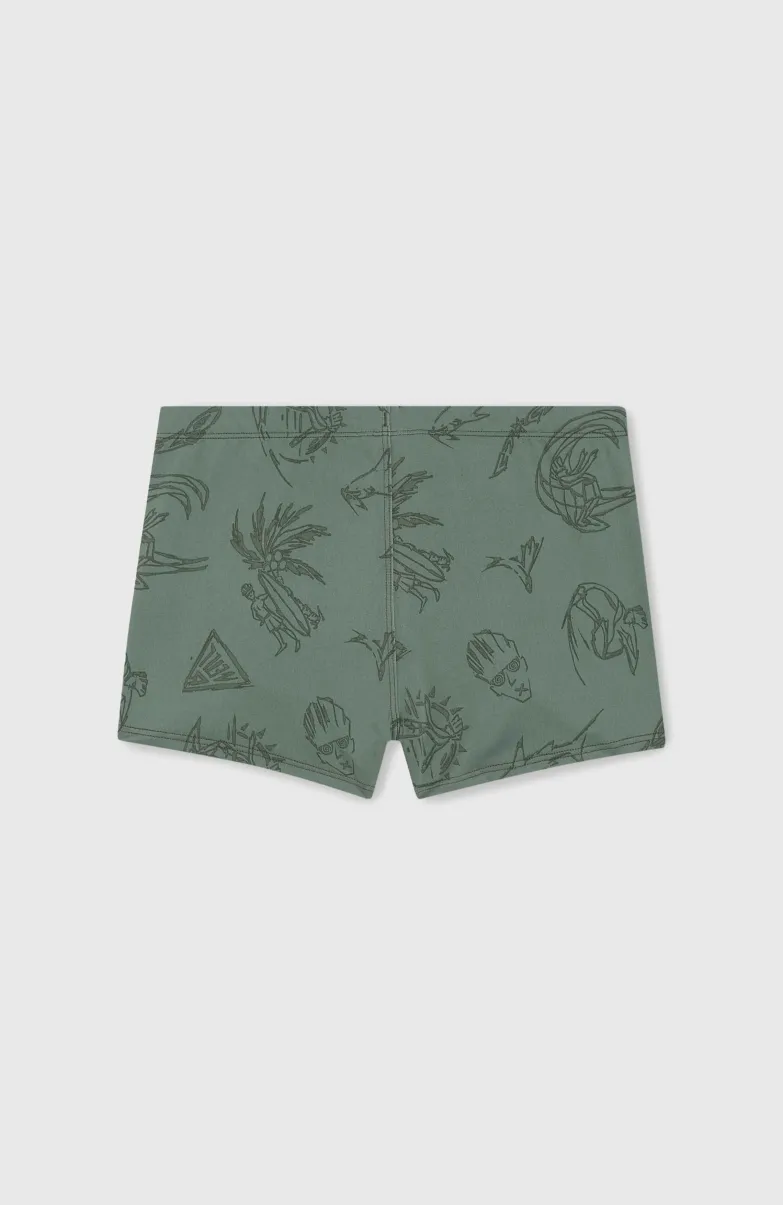Mix And Match Crazy 8" Zwemboxer | Green Vintage Surfer
