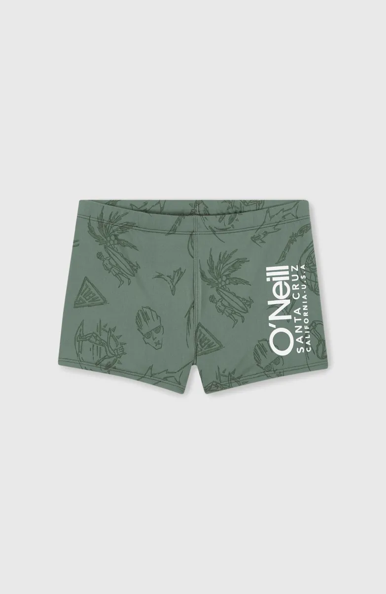 Mix And Match Crazy 8" Zwemboxer | Green Vintage Surfer