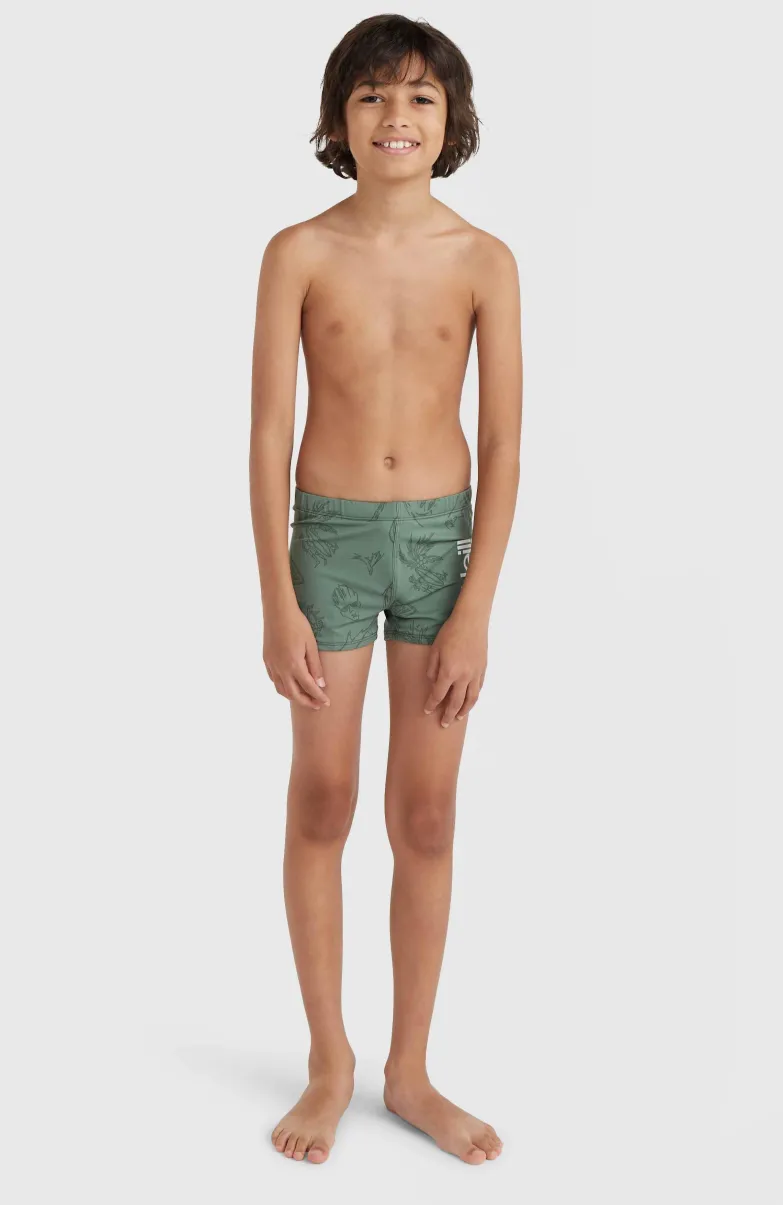 Mix And Match Crazy 8" Zwemboxer | Green Vintage Surfer