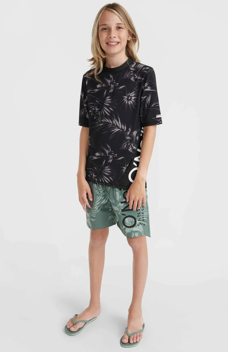 Mix And Match Crazy Shirt Met Korte Mouwen | Black Tonal Tropican