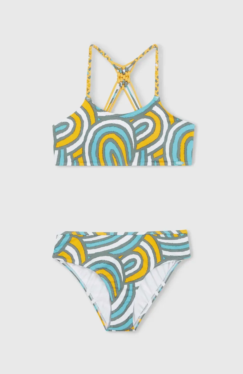 Mix And Match Tropics Bikiniset | Blue Rainbow Stripe