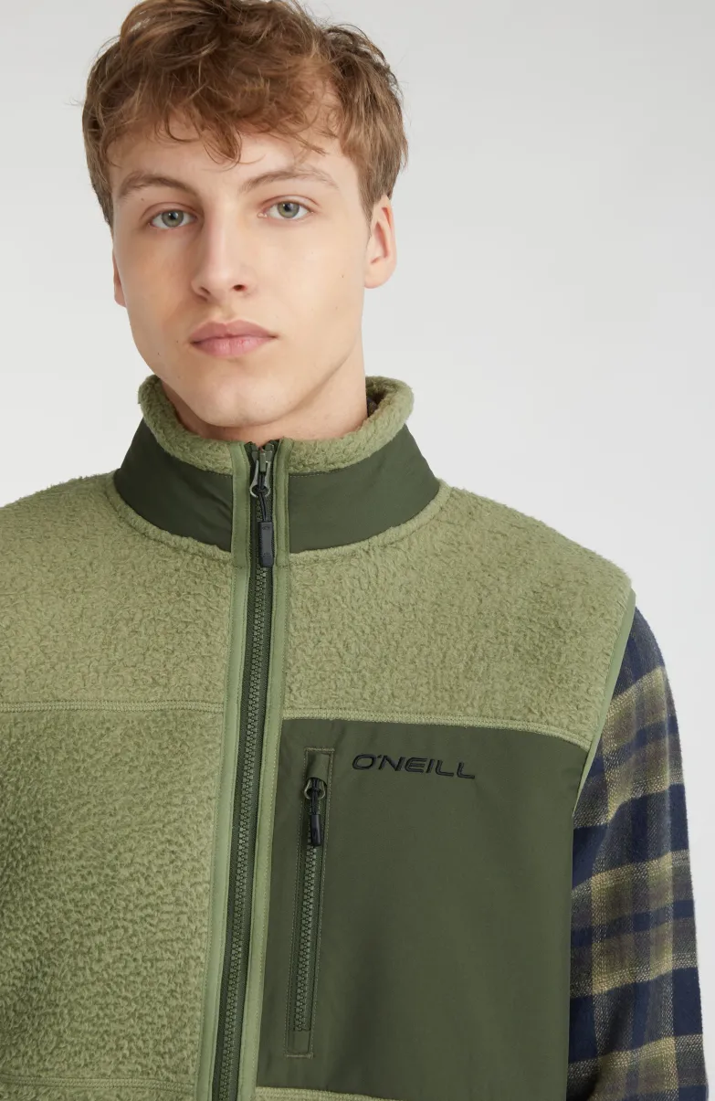 Mouwloos Vest High-Pile | Deep Lichen Green