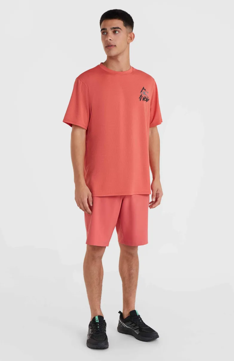 O'Neill Hybrid Logo Polygiene T-shirt | Red Orcher
