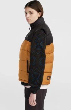 O'Riginals Puffer Bodywarmer | Rich Caramel Colour Block
