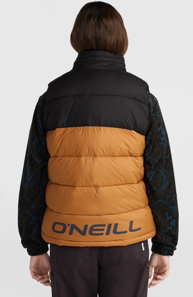 O'Riginals Puffer Bodywarmer | Rich Caramel Colour Block