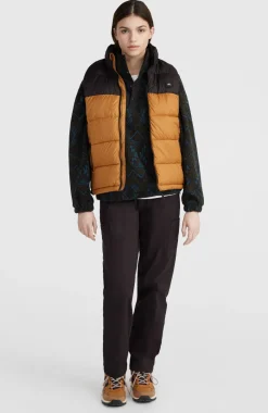 O'Riginals Puffer Bodywarmer | Rich Caramel Colour Block