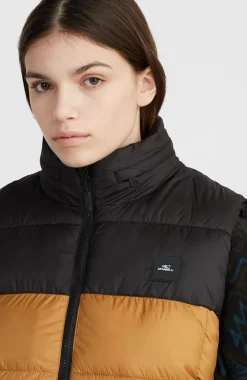 O'Riginals Puffer Bodywarmer | Rich Caramel Colour Block