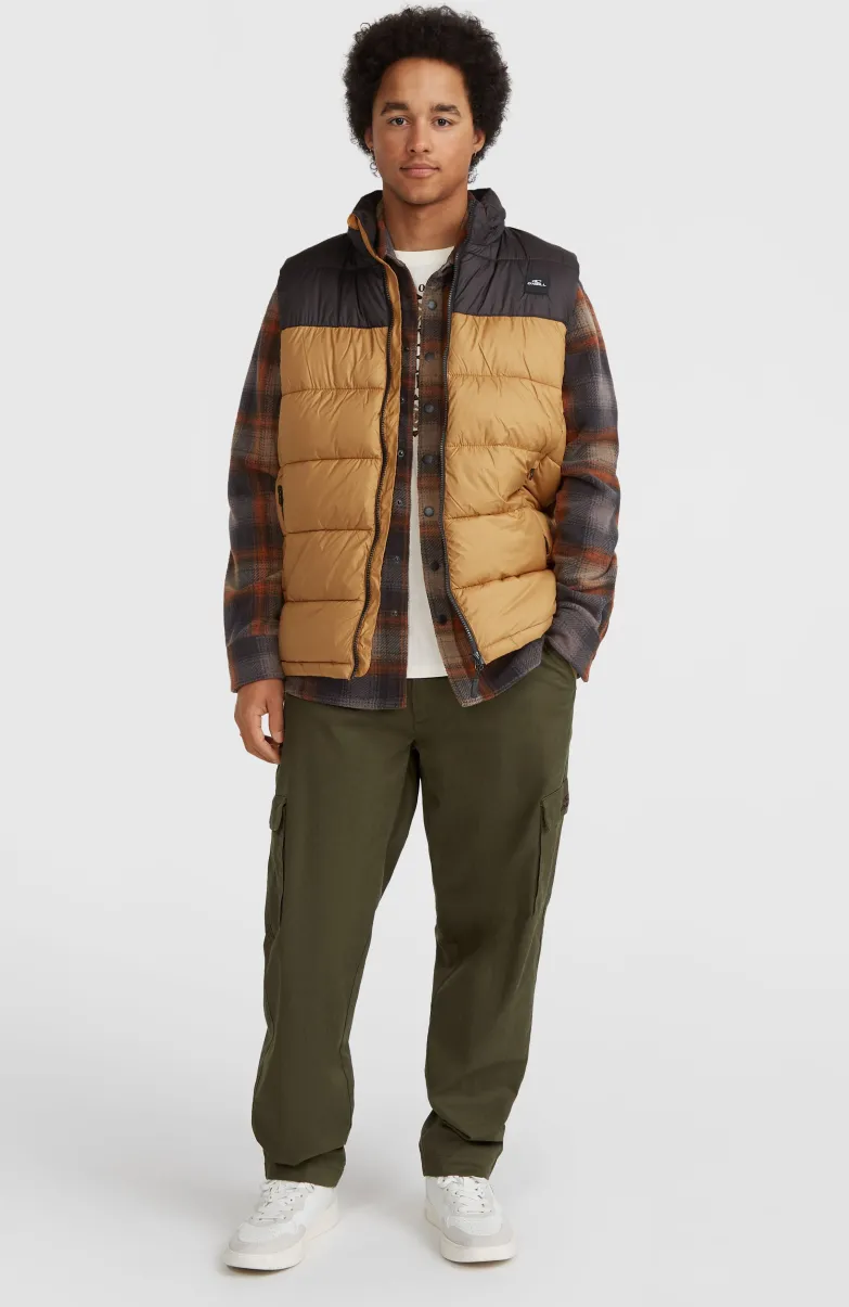 O'Riginals Puffer Bodywarmer | Rich Caramel Colour Block