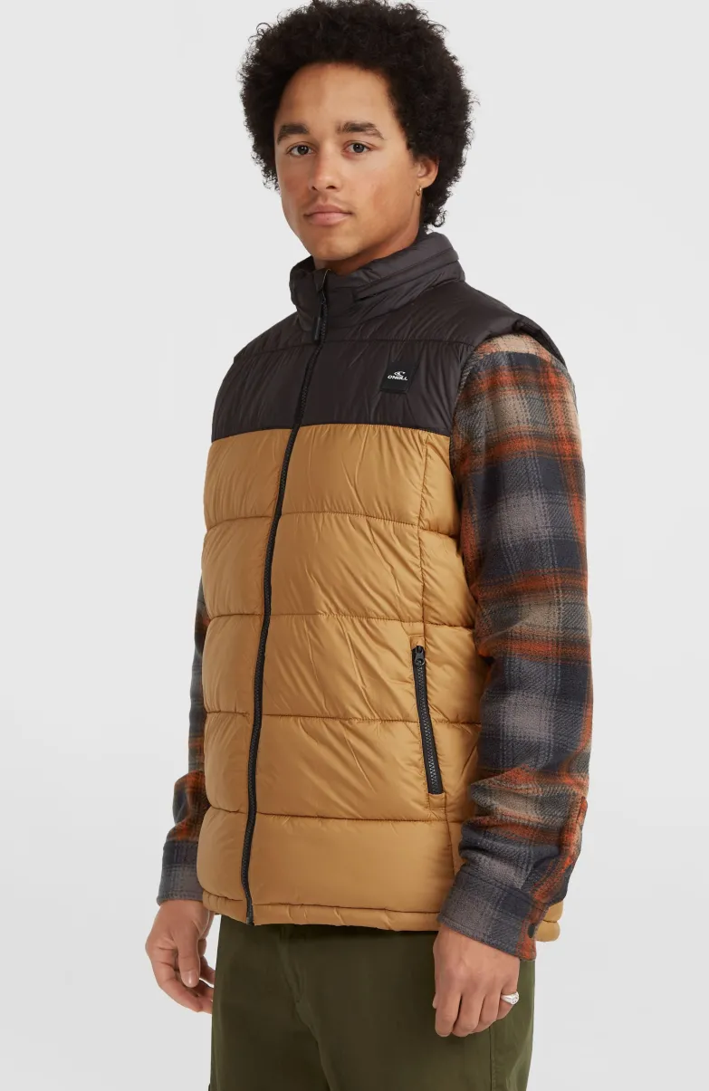O'Riginals Puffer Bodywarmer | Rich Caramel Colour Block
