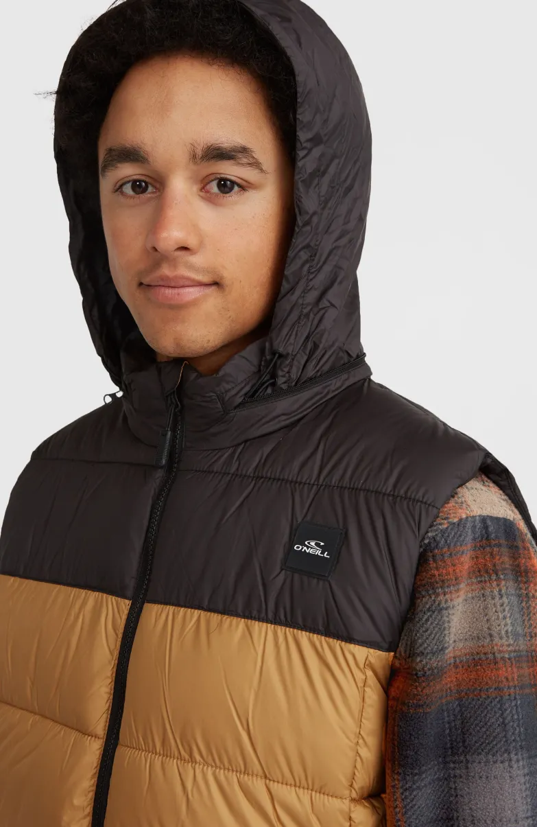 O'Riginals Puffer Bodywarmer | Rich Caramel Colour Block