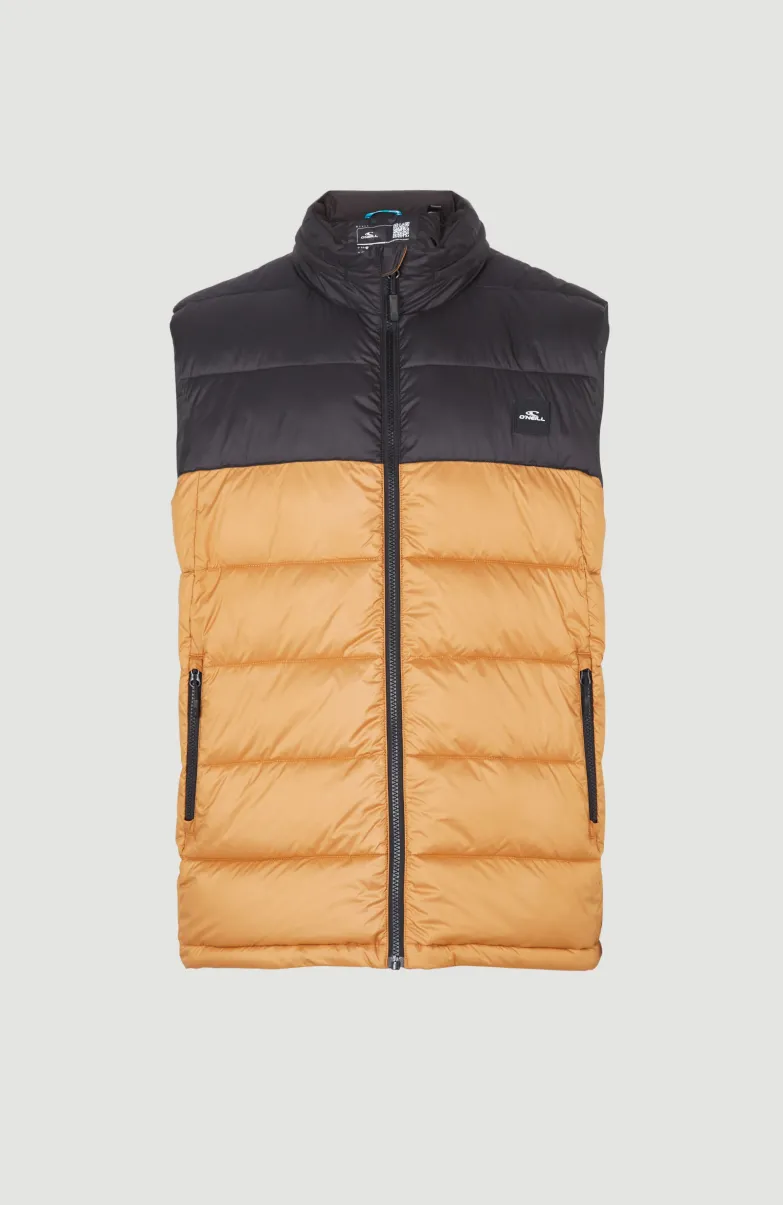 O'Riginals Puffer Bodywarmer | Rich Caramel Colour Block