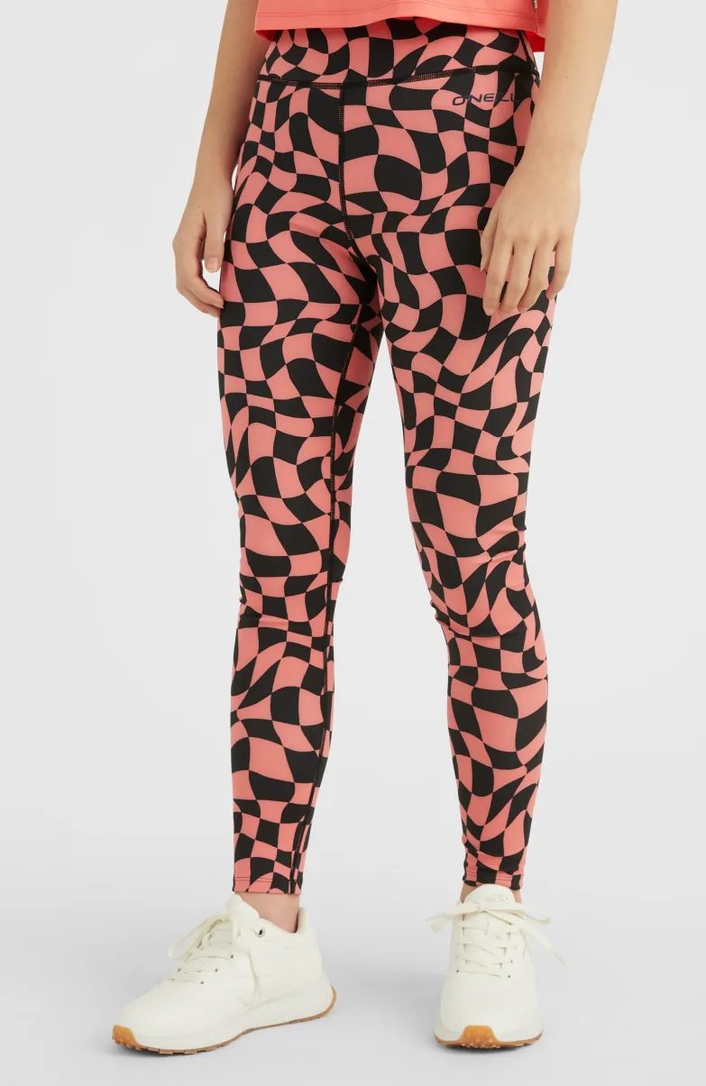 Outdoor Active High-Waist Legging | Pink Checkboard