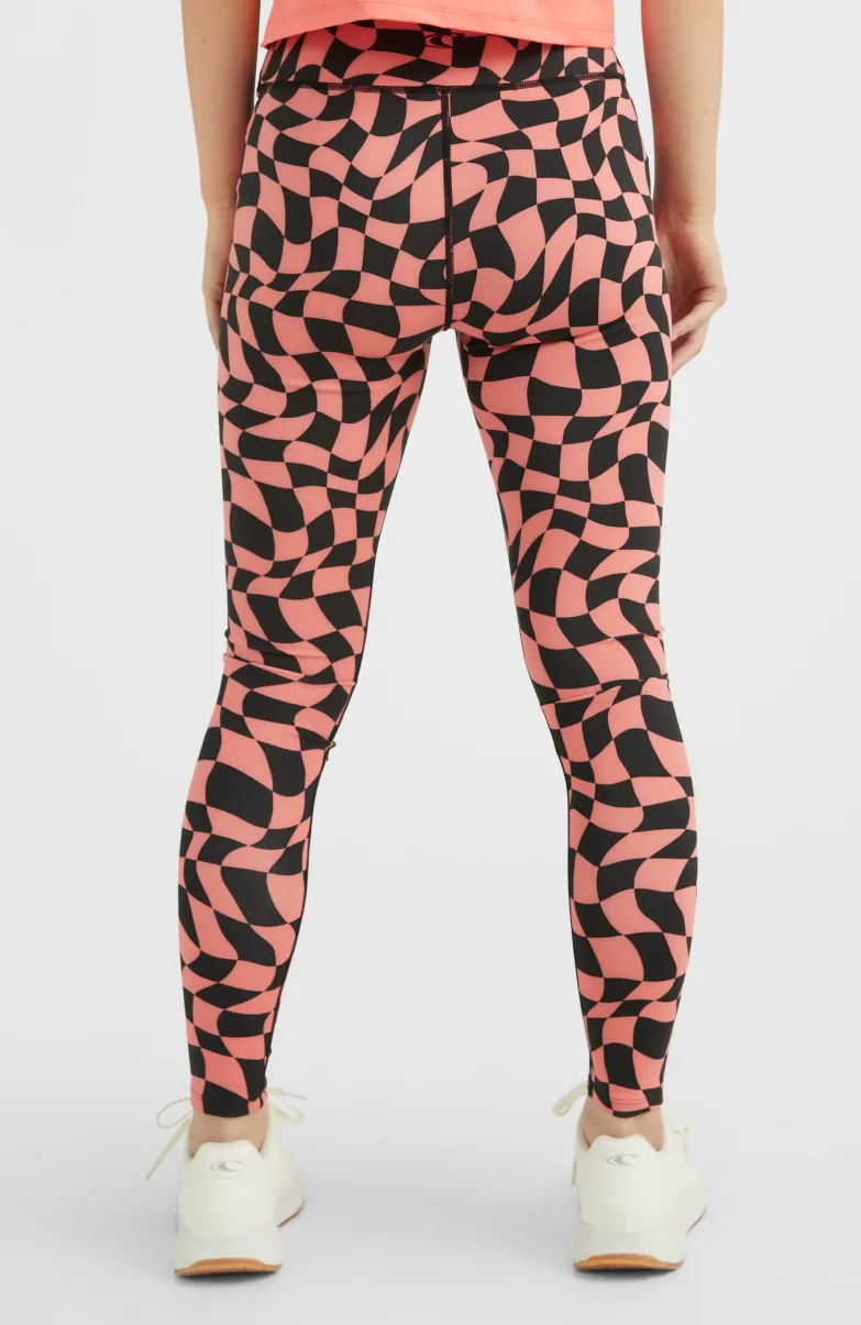 Outdoor Active High-Waist Legging | Pink Checkboard