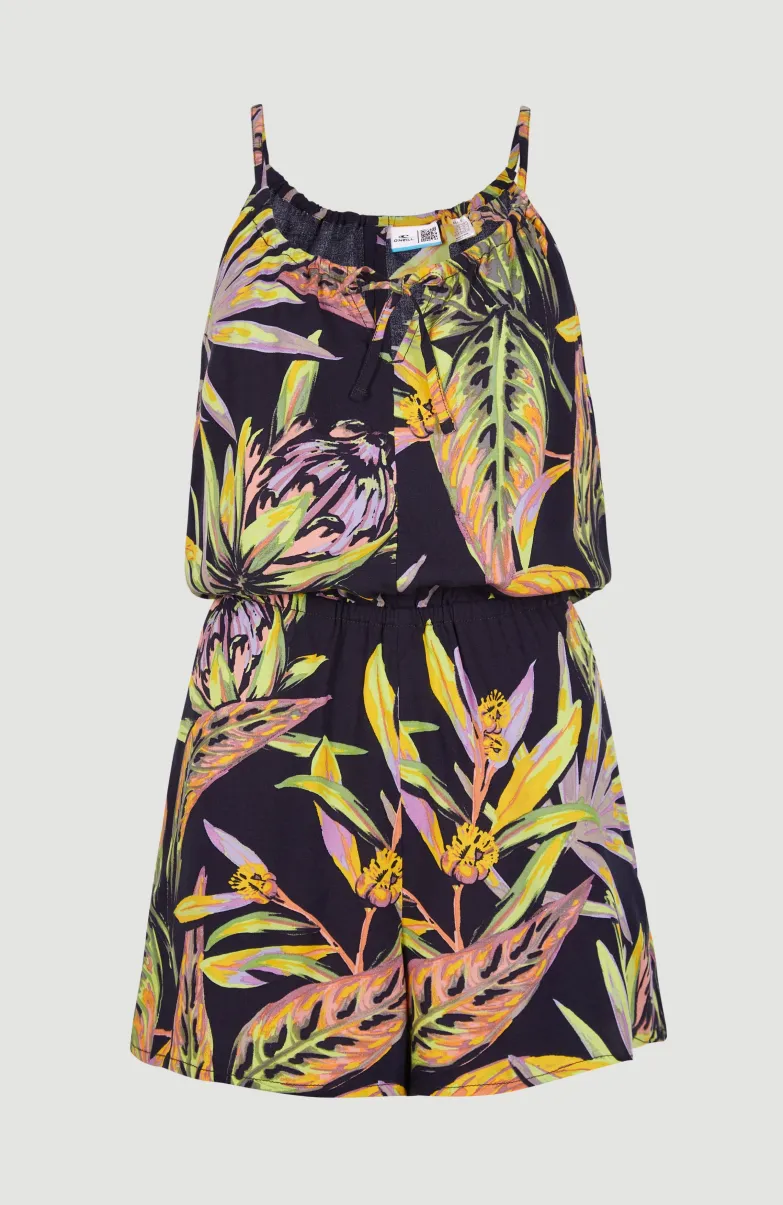 Playsuit Leina | Black Tropical Flower