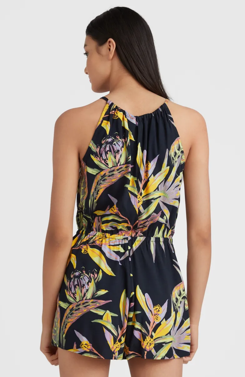 Playsuit Leina | Black Tropical Flower