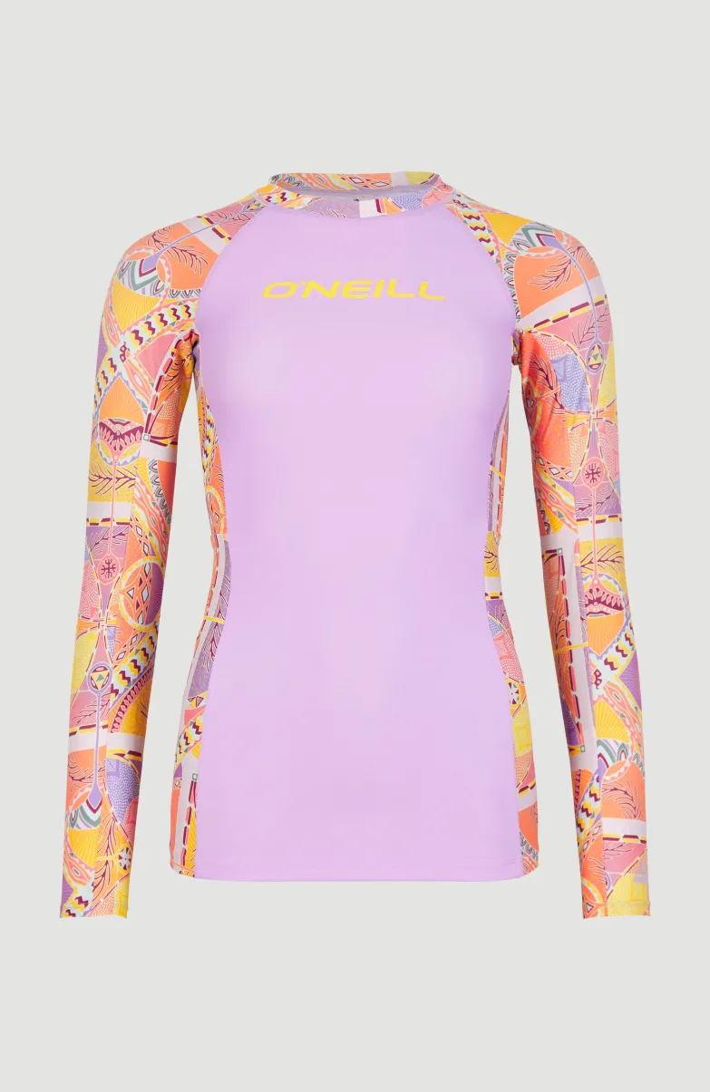 Shirt Anglet Met Lange Mouwen En Beschermingsfactor UPF 50+ | Yellow Scarf Print