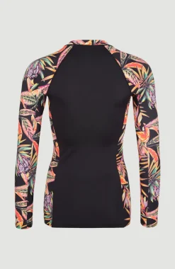 Shirt Anglet Met Lange Mouwen En Beschermingsfactor UPF 50+ | Black Tropical Flower