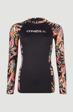 Shirt Anglet Met Lange Mouwen En Beschermingsfactor UPF 50+ | Black Tropical Flower
