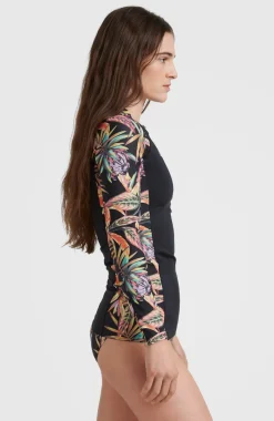 Shirt Anglet Met Lange Mouwen En Beschermingsfactor UPF 50+ | Black Tropical Flower
