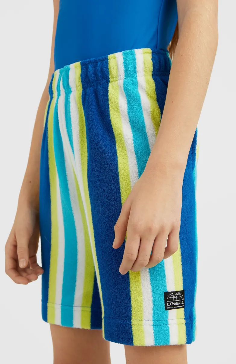 Short Brights Terry | Blue Towel Stripe
