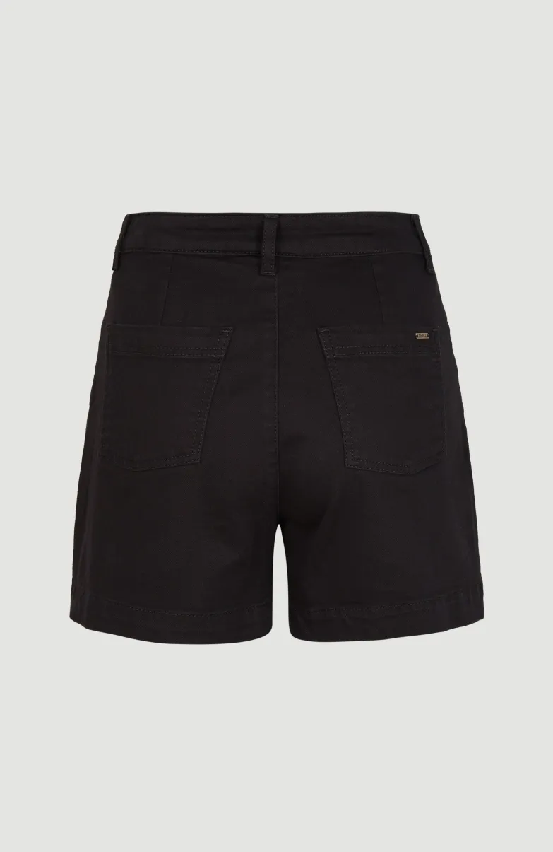 Short Dive Twill Met Hoge Taille | Black Out