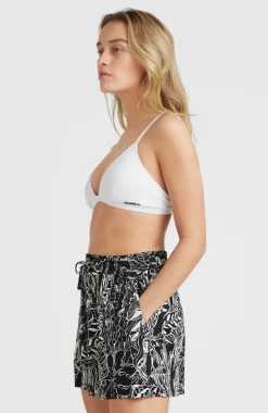 Short Java Wave Met Hoge Taille | White . Black Comic Seaweed