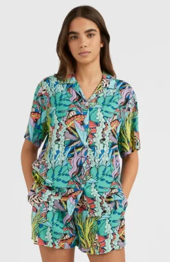 Short Java Wave Met Hoge Taille | Blue Comic Seaweed