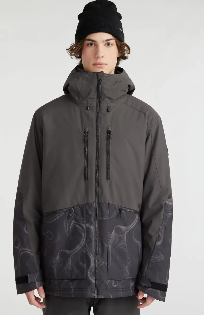 Ski Jas Texture | Black Out Colour Block