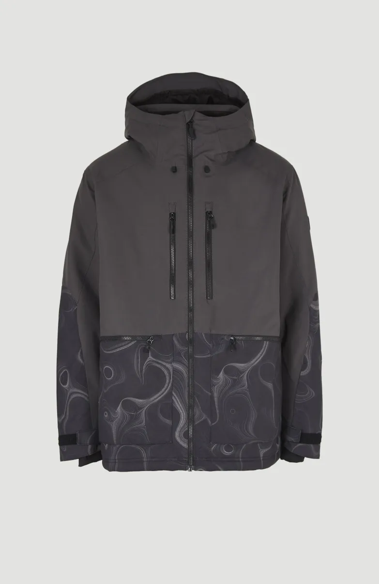 Ski Jas Texture | Black Out Colour Block