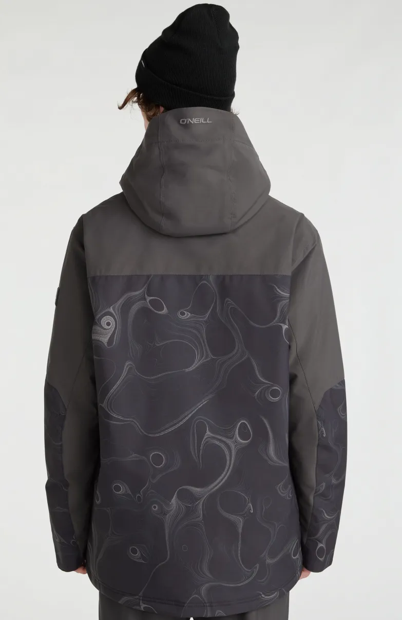 Ski Jas Texture | Black Out Colour Block