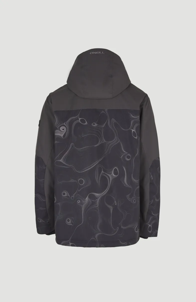 Ski Jas Texture | Black Out Colour Block