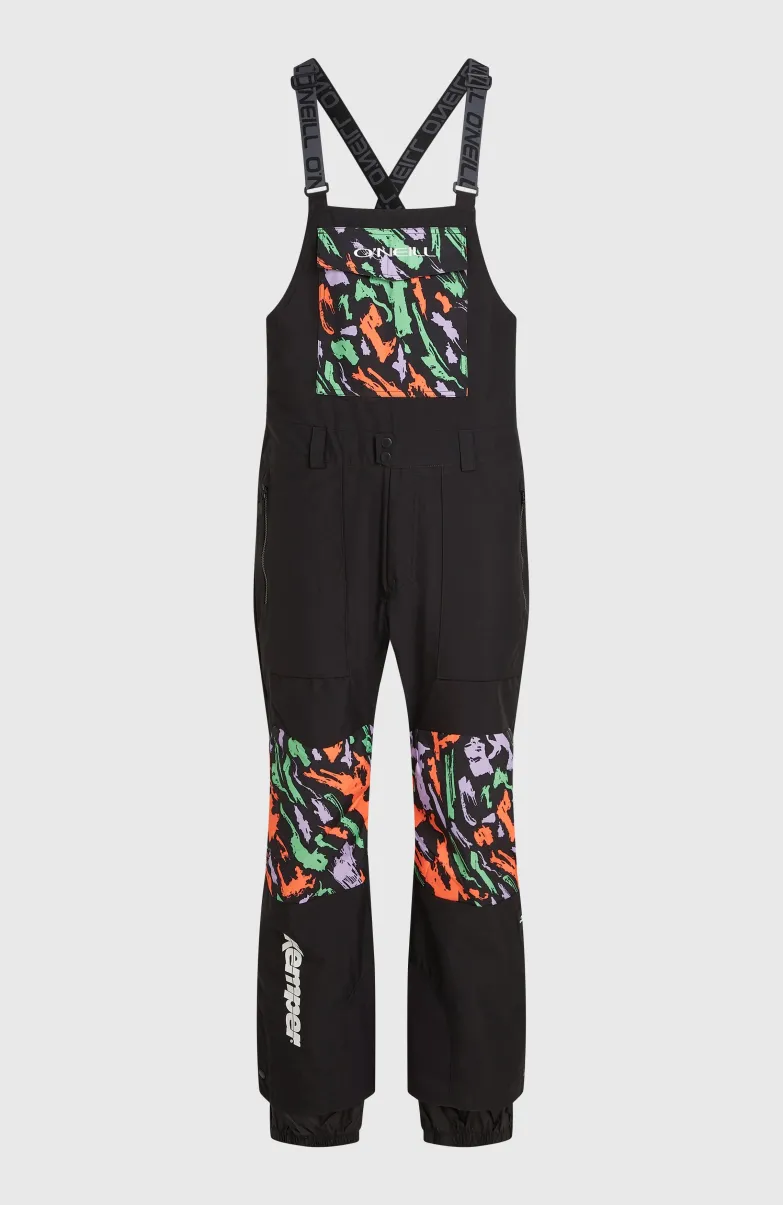 Skibroek Shred Bib | Black Kemper Print