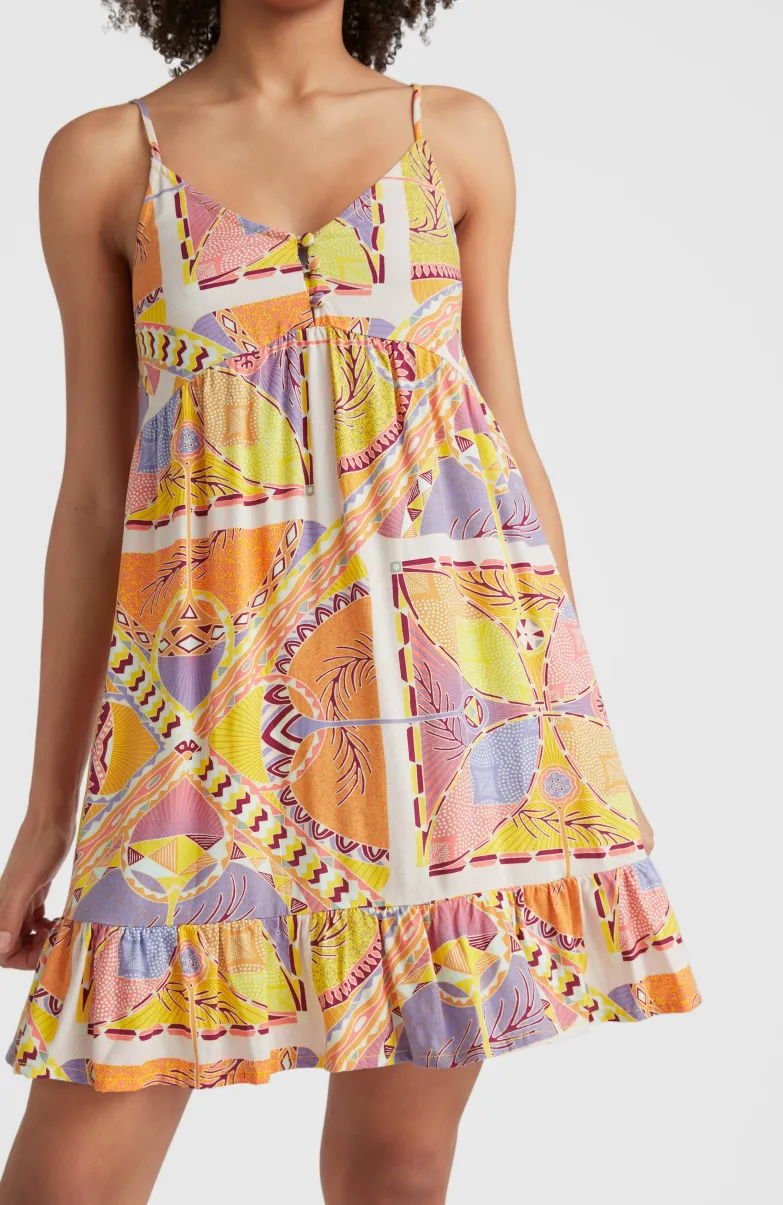 Strandjurk Malu | Yellow Scarf Print